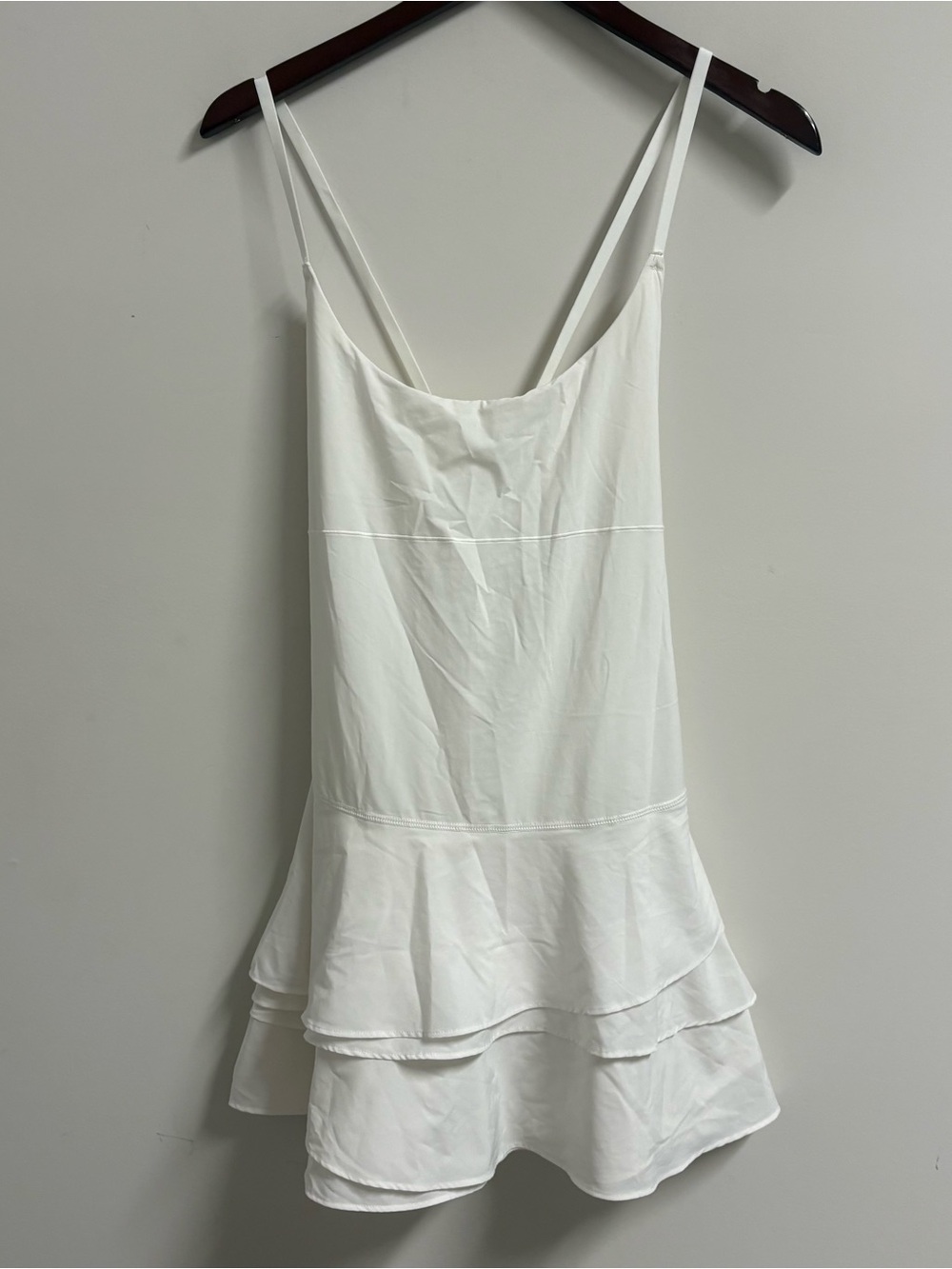 Aerie Offline Maggie Ruffle Tennis Dress Romper Shorts‎ White Floral Size M Med - Picture 2 of 5